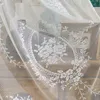 Sheer Curtains White Lace Short for Kitchen Cafe Dinning Vintage Delicate Floral Knitted Valance Tier Drapes 2PCS 230815