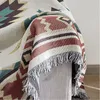 Dekens Beach Picnic Outdoor Camping Tassels Deken Ethnic Boemische Boemische gestreepte geruite dekens voor bedden Sofa Matten Travel Rug Kerstmis 230814