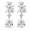 Stud Earrings Bettyue Charming Leaves Appearance Three Color Waterdrop Earring Women Delicate Zirconia Elegant Dress-up In Wedding Party