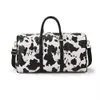 Duffel Bags Leopard Pu Leather Duffle Bags Women Fashion Versatile Travel Bagage Fitness Bag stor kapacitet Vintage Weekender Overnight Bag J230815