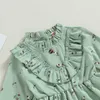 Mädchenkleider Kinder Mädchen Mädchen Fall Kleidung Outfit lässig Langarm Blumendruck A-Line-Kleid mit runden Umhängetasche 2-teiliges Outfit R230815