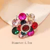 Luxury Ins Big Flower Green Crystal Rings for Women Feminino Feminino de Bridal Wedding Party Open Deding Rings Jewelry Gift