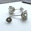 Stud Butterflykiss Real 1 CT D Color Stud Earrings For Women Top Quality 925 Sterling Silver Sparkling Wedding Jewelry 230814