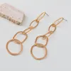 Dangle Earrings Silver Gold Colors Geometric Parts Linked Long Alloy Punk Earring For Women Exaggerated Drop Rock