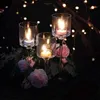 Clear Glasseam Long Stem Glass Crystal Tealight Floating Tall Candle Holders 3 Storlek Set Table Centerpiece For Wedding Home Decor GCJSI