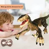 Electricrc Animals 24G RC Dinosaur Raptor Jurassic Remote Control Velociraptor speelgoed Elektrisch wandelen Dino Dragon Toys For Childrens Christmas Gifts 230814