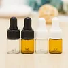 Mini flaconi contagocce per olio essenziale in vetro ambrato da 5 ml, riutilizzabili, vuoti, contagocce, profumo, cosmetico, lozione liquida, contenitore per campioni, Kvco