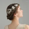 Haarclips 3 pc's/set trendy handgemaakte tiara bruiloftskam bloem bruids haarspelden parel strass accessoires sieraden