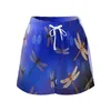 Dames shorts blauwe Dragonfly gradiënt Pirnt Modern Spring Patroon Korte broek met zakken Casual Bottoms 2XL 3XL