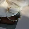 Charm Bracelets Real Natural Freshwater Pearl For Women Irregular Baroque Small Nugget Shining Crystal Bracelet Friendship