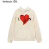 Designer Luxe Lanvins Classic Hoodie Letter Love Flocking Print Losse en veelzijdig voor mannen en vrouwenliefhebbers modieus en comfortabel35463