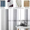 Curtain Stripped Window Sheer Curtain Living Room Luxury Modern Faux Linen Bedroom Curtains Voile Customize Size Accept Curtain Lights