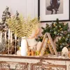 Flores decorativas Planta artificial de Natal de 20 peças 16,92 polegadas folhas de prata de ouro Glitter Home Party Decorating Tree Diy