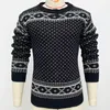 Camiscedores masculinos Inverno o Pescoço de lã Men clássico Jacquard Knit Sweater Autono