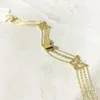 Charm Bracelets Fashion Jewelry 18K Gold Plated Wristband Stainless Steel Multi Chains With Butterflies