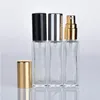 10 ml 1/3 unz długie wąskie perfumy Atomizer kwadratowy Kształt Pusta uzupełnienie przezroczyste szklane butelki natryskiwacze HPSJA