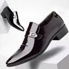 Платье обуви кожа для мужчин бизнес -мода заостренная пальца на низком каблуке свадьба удобная Slipon Loafers 230814