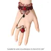 Party Levering Flower Hand Harness armband met vingerring voor bruiloft bruiden kanten ketting