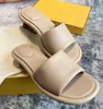 2023 Summer Fashion F-Baguette Wide-band Sandals Shoes Nappa Leather Nude Black White Slides Sculptural Heels Lady Sandalias Elegant Walking Slip On Slippers