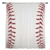 Rideau de Baseball blanc transparent, en Tulle, pour fenêtre de salon, chambre à coucher, cuisine, décoration de la maison, rideaux en Voile