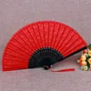 Decorative Figurines Foldable Handheld Fan Summer Essential Elegant Lace Fans Chinese Folding With Tassel Portable Bamboo For Weddings