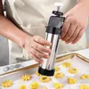 Bakformar cookie press maker rostfritt stål kex vapen lätt kex kakar diy dekoratör set kök prylar