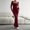 Casual klänningar sexig långärmad fyrkantig krage tröja klänning för kvinnor 2023 mode hösten bodycon party maxi knitter elegant vestidos