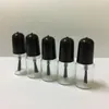 Mini Mini Vidro para esmalte garrafa vazia com escova preto/tampa branca 16*42mm redondo redondo claro Cosmético Posmético Polishol de recipientes de amostra de tubo ahtwr