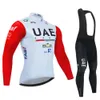 Cykeltröja sätter UAE Autumn Cycling Jersey Set Long Sleeve Bicicleta Clothing Mtb Maillot Ropa Ciclismo Bicycle Sportswear Road Bike Uniform 230815