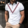 Mens Polos V Embroidery Polo Men Casual SHORT STEVE DESIGN SHIRT TSHIRT TOPS Summer Lapel Zipper 230815