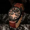 Wristwatches 2023 Men'S Leather Strap Casual Fashion Quartz Watch Clothing Accessories