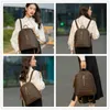 Schooltassen Urban Backpack Bag For Women Fashion Girl Bags Lederen Backpacks Luxe designer Esthetisch print Word Bagpack Leuke TravelBags 230814