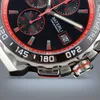 Herren Sport Watch Keramik Lünette Japan Quarz Bewegung Chronographen Schwarzes Zifferblatt Armbanduhren Stahlkoffer Rot Gummi -Gurt Hanbelson5175525