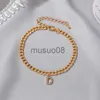 Anklets Gold Color Tiny A-Z Inledande bokstav Ankletter för kvinnor Charm CZ Alfabet Kubansk kedja Anklet Belett Boho Jewelry Party Gift J230815