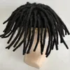 8 pouces systèmes de cheveux humains vierges malaisiens couleur brun foncé 1b # Dreadlocks Topper unité PU complète pour femme noire