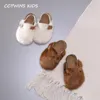 Slipper CCTWINS Kids Shoes Autumn Fashion Girls Fur Casual Slippers Children Soft Light Home Shoe Toddler Beach Brand SD043 230815