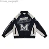 Men's Jackets American style retro racing motorcycle jacket suitable for both men and women heavy embryo hip-hop trend loose couple thin jacket Y2K Z230816