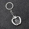 Fotoram Nyckelringslegering Locket Lover Bild Key Chain Key Rings Hjärthängen för kvinnor Män jubileum Present