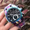 Avanadores de pulso da série Zeus Invincible Men assista ao cronógrafo luminoso Relógios de luxo de aço inoxidável Invicto Reloj de hombre Drop