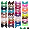 Haarzubehör 38 Farben 4 Zoll Pailletten Bogen DIY Stirnbänder Baby Boutique Bögen ohne Alligator -Clip für Mädchen M791 Drop Lieferung K DHXW4