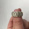 Dekorativa figurer Kina gamla antika tibetanska silver kinesiska 12 Zodiac Dragon Tiger 20mm ring