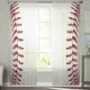 Cortina de beisebol branco transparente cortinas sala estar janela tule para quarto cozinha decoração casa voile