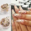 Nail Glitter 1Box Spring Pink Holographic Opal Powder Gold Silver Cross Star paljetter Dekorativa pigmenttillbehör Leosf 230814