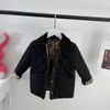 Designer Kids Lapel Coats Child Cotton Jacket Vinter Varma kläder Storlek 120-160 cm Fashion Baby Outwear Aug09