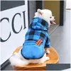 Dog Apparel Winter Warm Pet Clothes Plaid Printing Hoodies Outfit For Small Dogs Chihuahua Pug Sweater Clothing Puppy Cat Coat Jacke Dhdcv