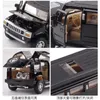 1 32 Ligloy Hummer H2 Verlengen Limousine Metal Diecast Car Model geluid en lichte terugtrekking flitsende muzikale kinderen speelgoedvoertuigen T230815