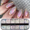 Nail Glitter 12 Grids Iridescent Nails Aurora Crystal Fire Fire Fire Fire Holographic Sparkle equins charms gel polish manicure flash chjdp 230814