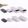 50*25*10mm Slide de metal recipientes de lata Top Retângulo preto Metal Tin Tin Storage Organizer latas de velas, doces, presentes IHWJC