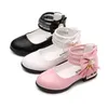 Sneakers Kids Girls Shoes Bowknot Leather School Dress Spring Autumn Wedding Party Shoe för 230815