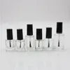 15ml Empty Nail Polish Bottle With Brush Refillable Clear Glass Nail Art Polish Storage Container Black Lid Gcmuq